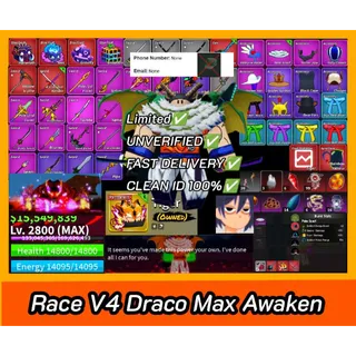 ⭕Blox Fruits ID 2 [CLEAN ID] Max Draco V4 Full Gear + Permanent Tiger 🐯 | 2x Mastery | Cursed Dual Dual Katana+++