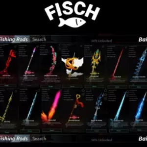 ⭕Fisch Game 🎅 Fisch 1500 / Rod Of The Depths + Leviathan's Fang Rod + No Life Rod + Seraphic Rod++