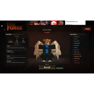 The Forge Current account Lv1 Reroll 9 Angel Race🪽🟢the acc is No phone or any email 🟢