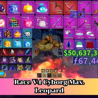 ✅Blox Fruit | Level 2800 Max. | Cyborg V4 Tier Max. | Sanguine art+Godhuman+CDK+Shark Anchor | Unverified Account