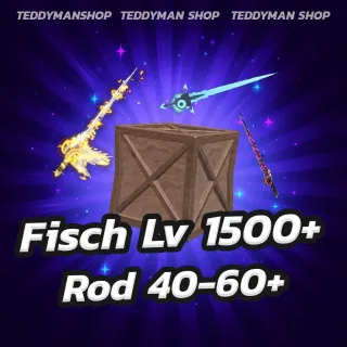 🐟FISCH 🐟Level 1500 Max Level | Money 5M ++ | Random Rod 40-50 Rod++ | Unverified | Best Deal
