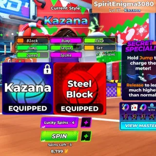 | Volleyball Legends | Kazana | Steel Block | Unverified Account | 