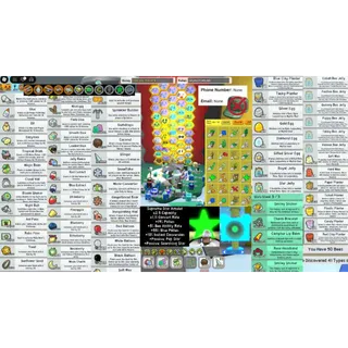 ⭕🐝Bee Swarm Simulator🍯SSA🐝50BEE🍯LV.15-16|DiamondMask |Crimson Guard |Cobalt Guard |Coconut Clogs++