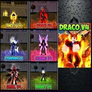 ✅Blox Fruits✅️Lv2800⭐7 Races Full Gear V4 (Draco, Mink, Cybor, Fish, Sky, Ghoul, Human…