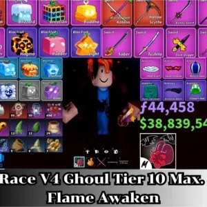 ✅Blox Fruit | Level 2800 Max. | Ghoul V4 Tier Max. | Sanguine art+Godhuman+CDK | Unverified Account