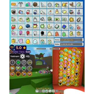 Bee Swarm Simulator - 50 BEE - 16 HIVE / 19 Buoyant Bee - 10 Tadpole Bee / Diamond Mask - Honeycomb Beltd......