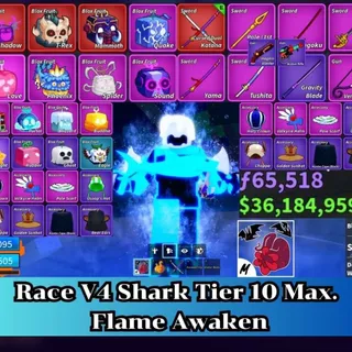 ✅Blox Fruit | Level 2800 Max. | Shark V4 Tier Max. | Sanguine art+Godhuman+CDK | Unverified Account