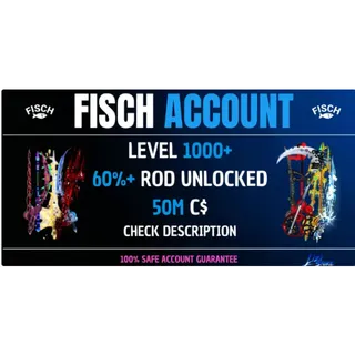 ⛔ACCOUNT FISH LEVEL 1000 ( ETHEREAL PRISM ROD - SERAPHIC ROD - NO LIFE ROD )