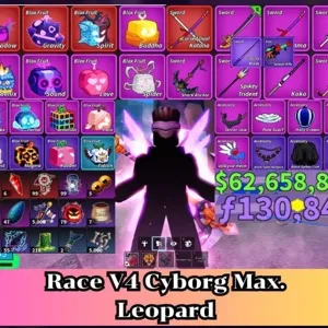 ✅Blox Fruit | Level 2800 Max. | Cyborg V4 Tier Max. | Sanguine art+Godhuman+CDK+Shark Anchor | Unverified Account