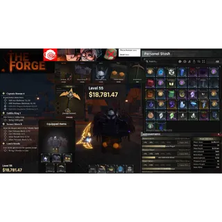 29⬛The Forge Lv55 DemonRace🪽🪙18k Starite  -Arcane Pickaxe Eye Ore -Ironhand Quartz -Dark Knight Helmet Mythril........