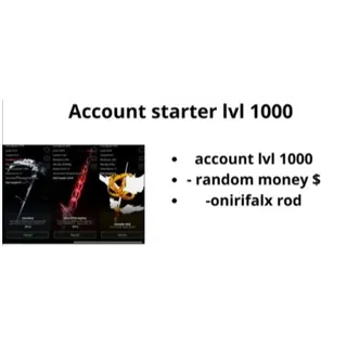 ⭕Fisch 🐟| Lv.1000 Account |Unverified Account [⚡Fast Delivery⚡]