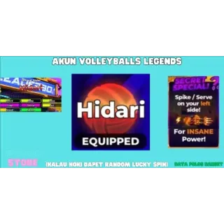 Hidari (Style) 0.02% | RAW DATA +13 | INSTANT DELIVERY | NO SCRIPT | SAFE ACCOUNT | - Volleyball Legends - Account