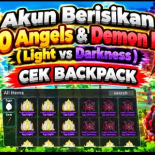 Steal an Egg Account | 100 Angel & Demon Eggs | Light vs Darkness | Instant Delivery