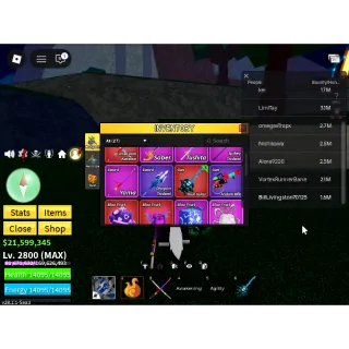 ID 140:LV2800+God+CDK+SG+6 Race V4 Full Gear |Human,Angel,Mink,Shark,Cyborg,Ghoul|Unverified Account|Blox Fruits