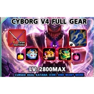 ⭕🔱 [MAX LEVEL] BLOX FRUITS - CYBORG V4 FULL GEAR 🔱 Ultimate Account | Cursed Dual Katana (CDK) | Godly Items