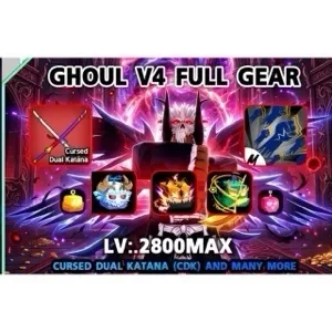 ⭕🔱 [MAX LEVEL] BLOX FRUITS - Ghoul V4 FULL GEAR 🔱 Ultimate Account | Cursed Dual Katana (CDK) | Godly Items