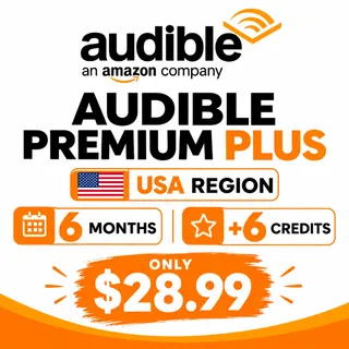 AUDIBLE PREMIUM PLUS 6-MONTH GIFT CODE + 6 CREDITS | GET IT FOR JUST $28.99!