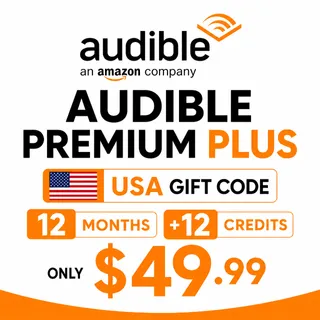 Audible Premium Plus 12-Months Gift Code +12 Credits | Get It for Just $49.99!