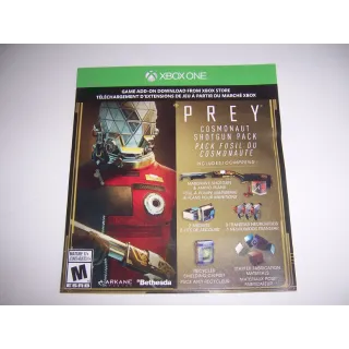 PREY Cosmonaut Shotgun Pack Day One DLC Add-On for Xbox One X1 - Instant Delivery