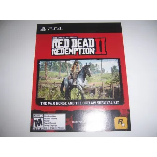 Red Dead Redemption II 2 Download Code (DLC) for The War Horse and the Outlaw Survival Kit PlayStation 4 PS4 - INSTANT DELIVERY