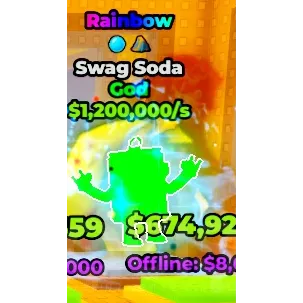 50x - 1.200.000/s Rainbow God Swag Soda| Break A Lucky Block