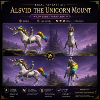 FINAL FANTASY XIV Alsvid Unicorn Mount Global | All Servers | All Platforms 