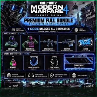 COD: MW4: Modern Warfare 4 x Monster Energy Set PREMIUM Bundle 9x Items