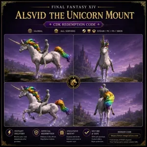FINAL FANTASY XIV Alsvid Unicorn Mount Global | All Servers | All Platforms 