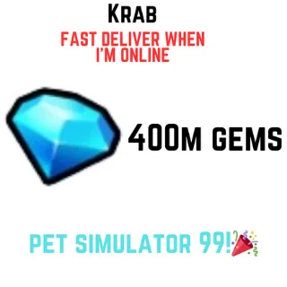 400M Gems | PS99 - Pet simulator 99