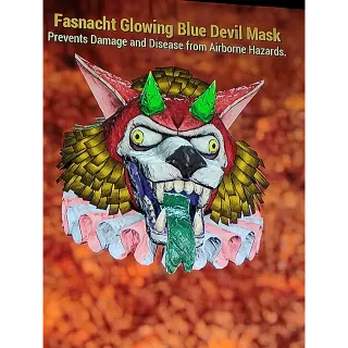 Fasnacht Glowing Blue Devil Mask 