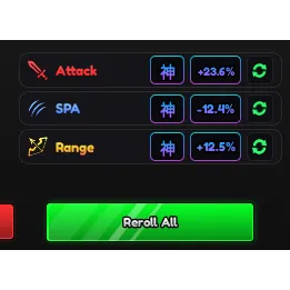 SET GODLY STATS (DMG, SPA, RANGE)
