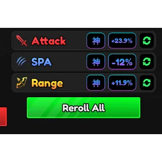 SET GODLY STATS (DMG, SPA, RANGE)