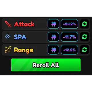 SET GODLY STATS (DMG, SPA, RANGE)