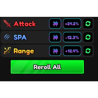 SET GODLY STATS (DMG, SPA, RANGE)