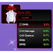 X1 Birbs corrub III (41.9% ; 13.7% ; 21.7% ; 12.1%) total 89.4%