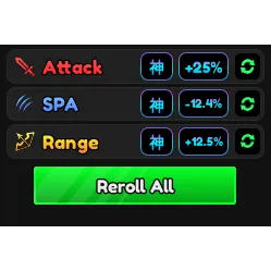 SET GODLY STATS (DMG, SPA, RANGE)