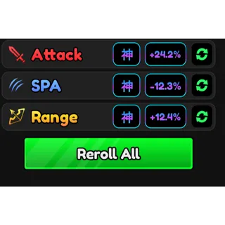 SET GODLY STATS (DMG, SPA, RANGE)