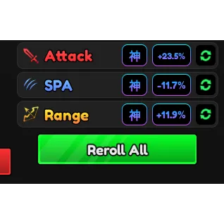 SET GODLY STATS (DMG, SPA, RANGE)