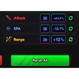 SET GODLY STATS (DMG, SPA, RANGE)