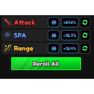 SET GODLY STATS (DMG, SPA, RANGE)