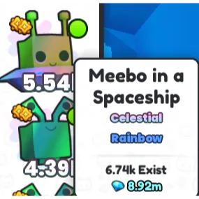 Rainbow Meebo in a Spaceship