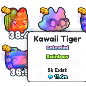 Rainbow Kawaii Tiger