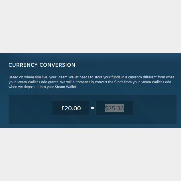 25 00 20 Gift Card Global Steam Will Convert Currency Steam Gift Cards Gameflip - can i convert roblox money to steam