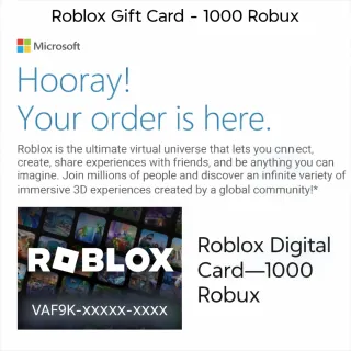 Roblox Gift Card – 1000 Robux | Global | Instant Digital Delivery