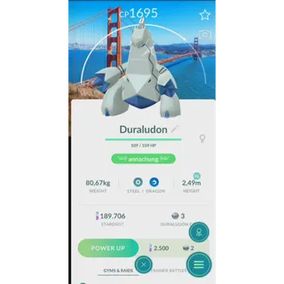 SHINY DURALUDON SAN FRANCISCO BACKGROUND( TRADE 20K STARDUST) FAST DELIVERY READ DESCRIPTION