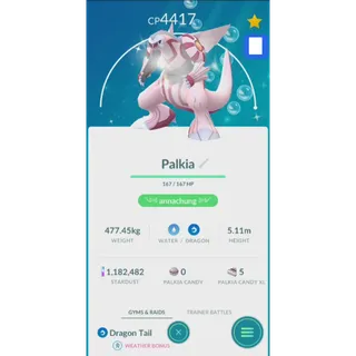 Shiny Palkia A puried level 50+ 3skill puried ( trade 20k or 1m stardust same price)| fast delivery read description