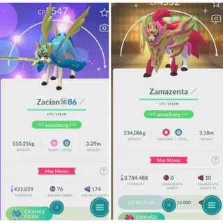 combo shiny level 50 non background zacian crowned+ zama shield