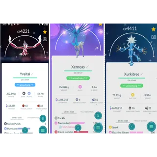 combo shiny level 50+ 3 skills yveltal+ xerneas+ xurkitree non background| fast delivery read description