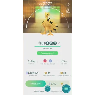 TRADE SHINY ZAPDOS GALARIAN NON BACKGROUND| FAST DELIVERY READ DESCRIPTION