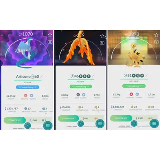 Trade Galarian Birds Trio Set (Articuno, Zapdos, Moltres) non background| fast delivery read description